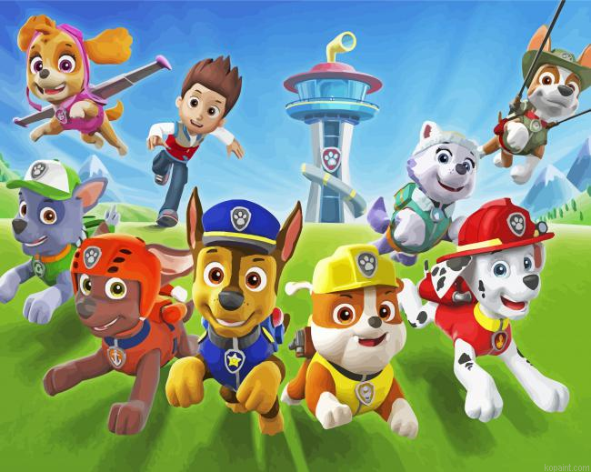Pat Patrouille Characters Paint By Numbers