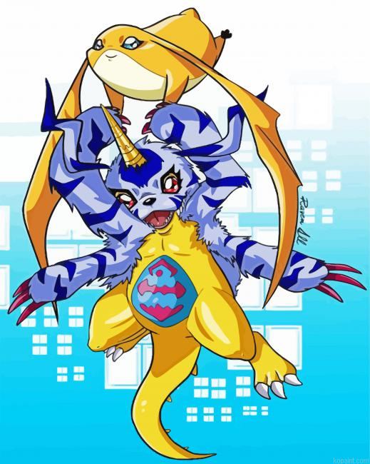 Patamon And Gabumon Painting By Numberss.png