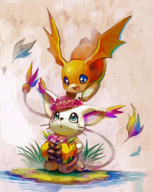 Patamon Digimon Anime Art Painting By Numberss.png