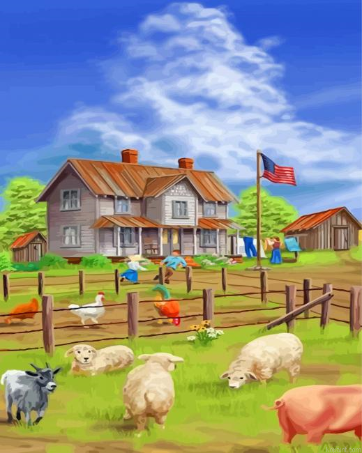 Peaceful Country Life Painting By Numberss.png