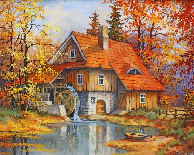 Peaceful Lake House Painting By Numberss.png