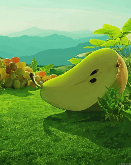 Pear And Grapes Painting By Numberss.png