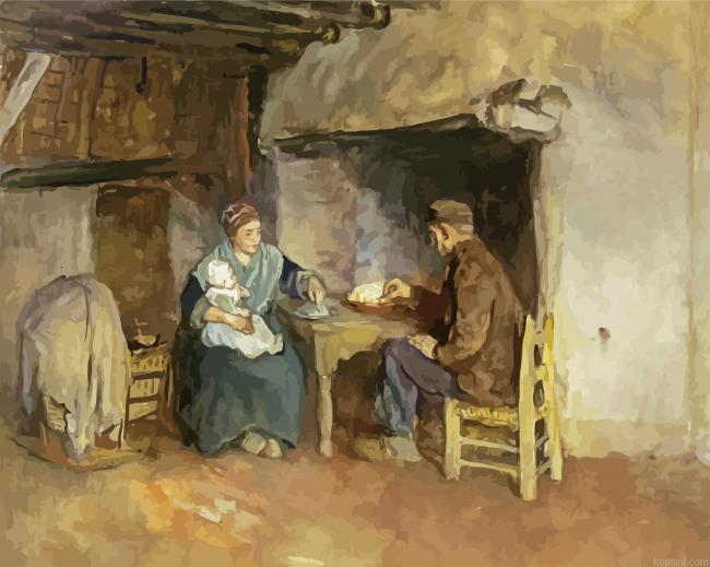 Peasant Family At Lunch Painting By Numberss.png