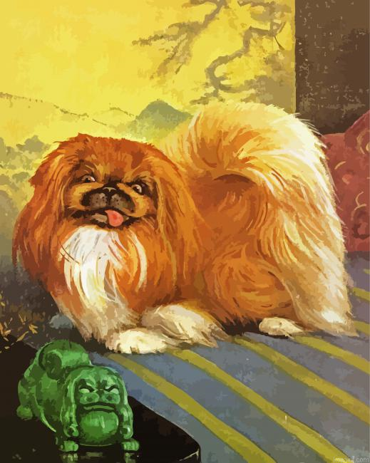 Pekingese Dog Art Painting By Numberss.png
