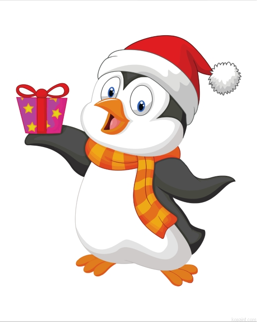 Penguin Christmas Paint By Numbers