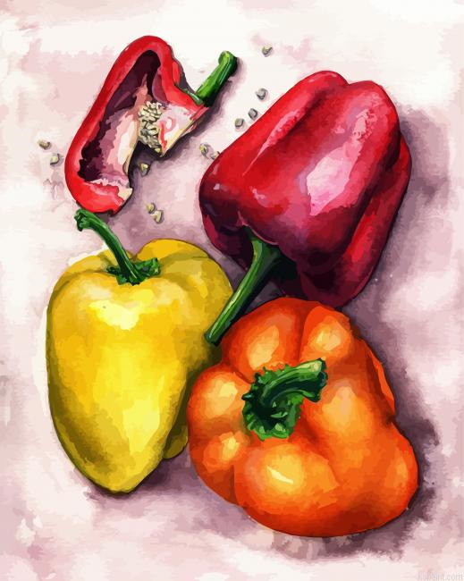 Peppers Vegetable Paint by Numbers