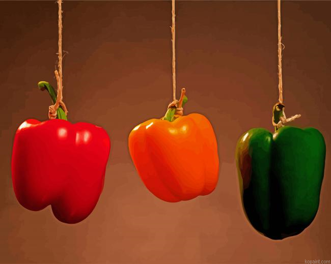 Peppers Vegetable Painting By Numberss.png