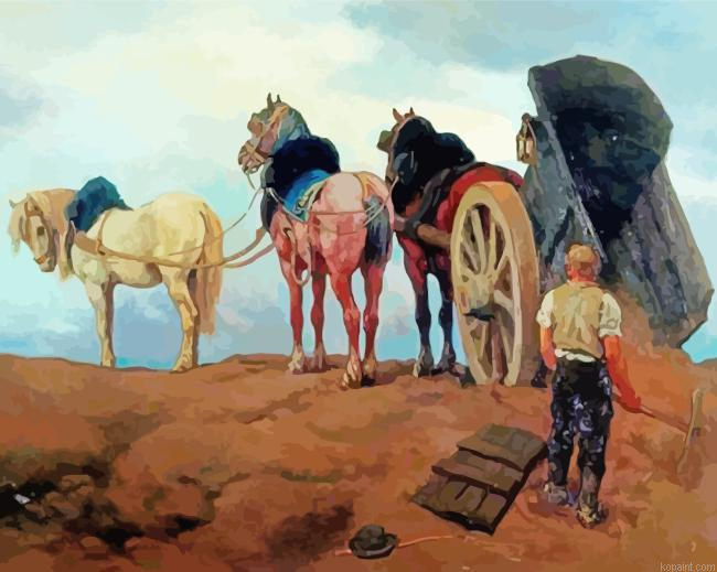 Percheron Horses Paint By Numbers