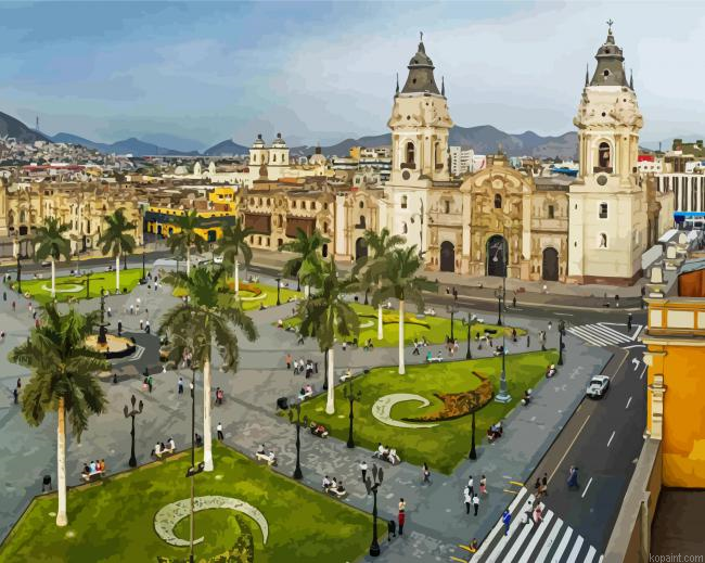 Peru Lima Main Square Paint By Numbers
