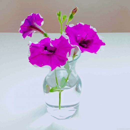 Petunia In Glass Paint By Numbers