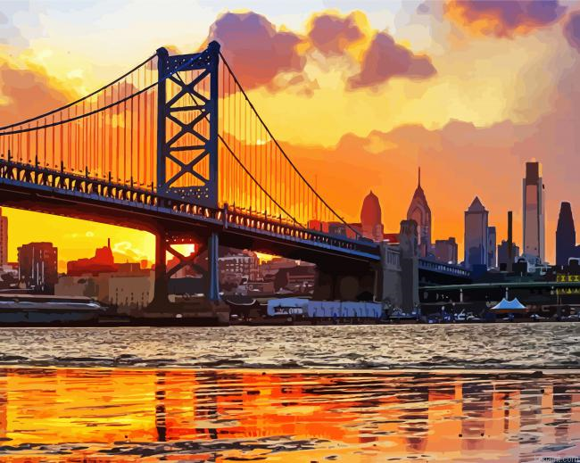Philadelphia Benjamin Franklin Bridge Painting By Numberss.png
