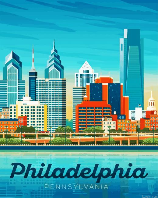 Philadelphia City Buildings Poster Painting By Numberss.png