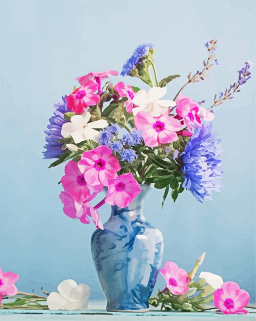 Phlox In Blue Vase Painting By Numberss.png