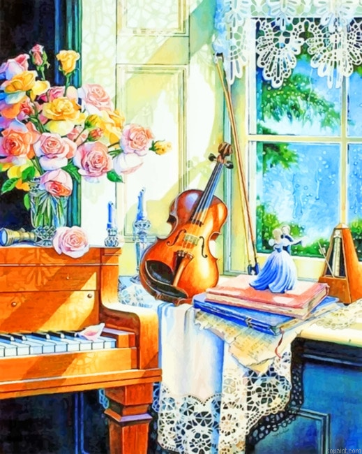 Piano And Violin Still Life New Painting By Numberss.png