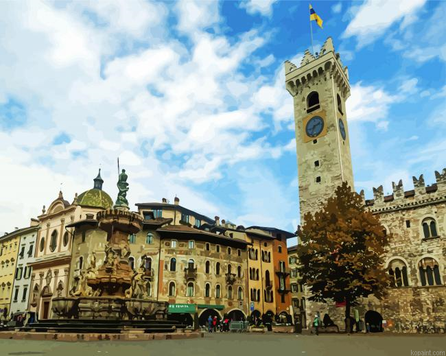 Piazza Duomo Trento Trentino Painting By Numberss.png