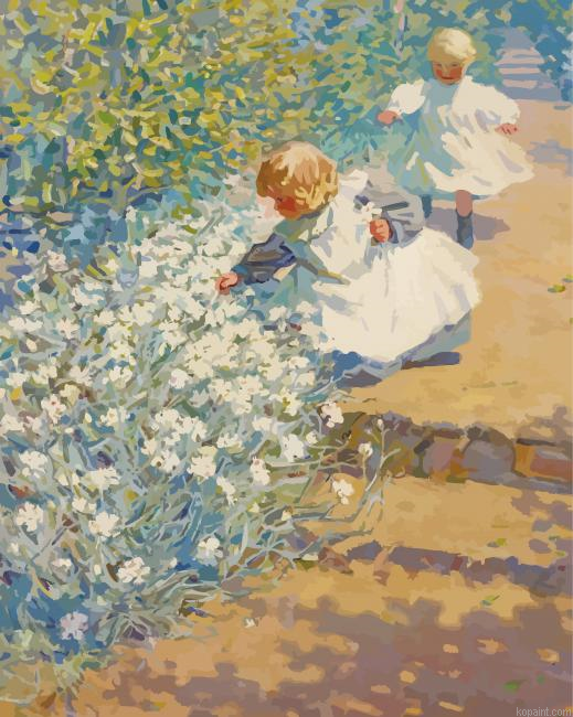 Picking Flowers Helen Mcnicoll Painting By Numberss.png