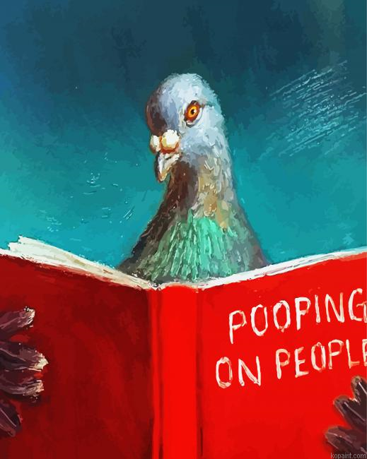 Pigeon Reading Book Painting By Numberss.png