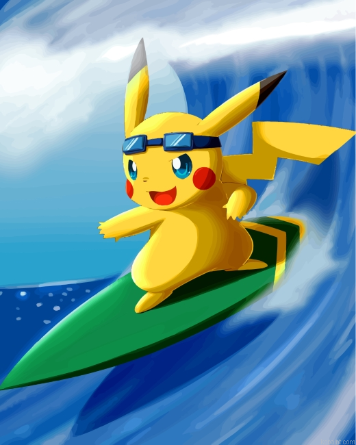 Pikachu Surfing Painting By Numberss.png