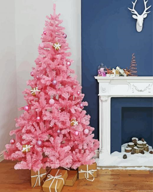 Pink Christmas Tree Painting By Numberss.png