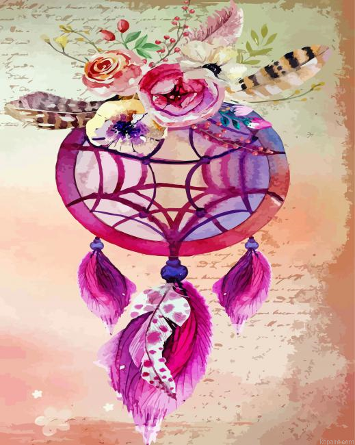 Pink Dream Catcher Paint By Numbers