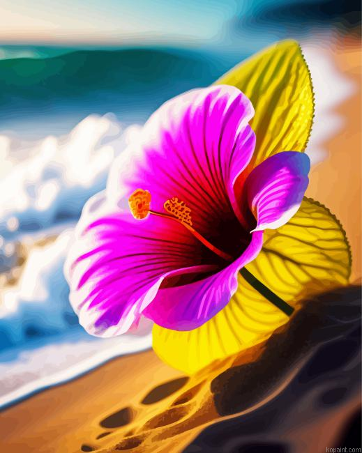 Pink Hawaiian Flower Painting By Numberss.png