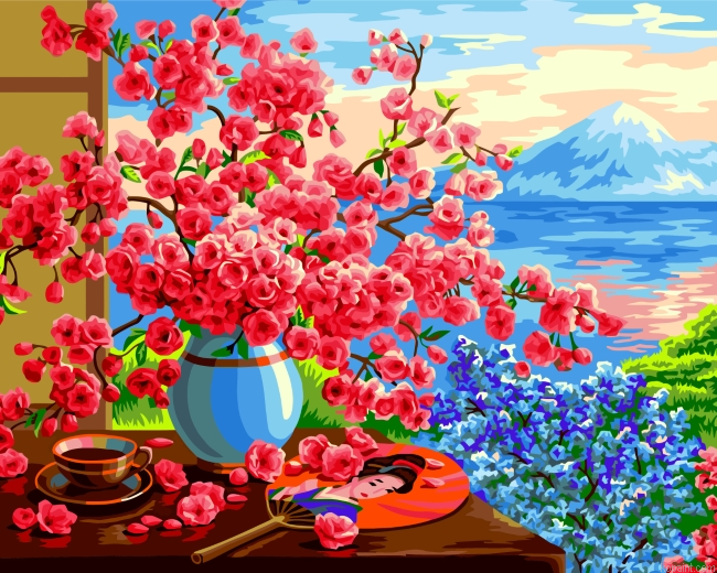 Pink Roses Vase Painting By Numberss.png