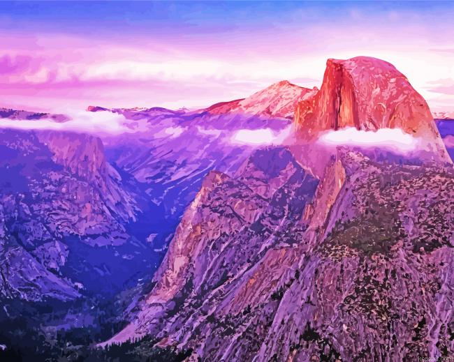 Pink Sunset In Half Dome Painting By Numberss.png