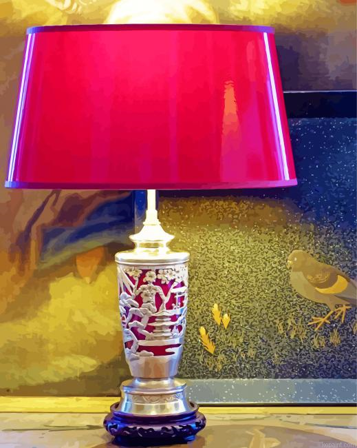 Pink Vintage Asian Lamp Painting By Numberss.png