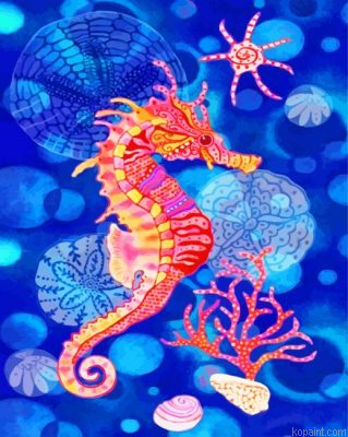 Pink Yellow Seahorse Painting By Numberss.png