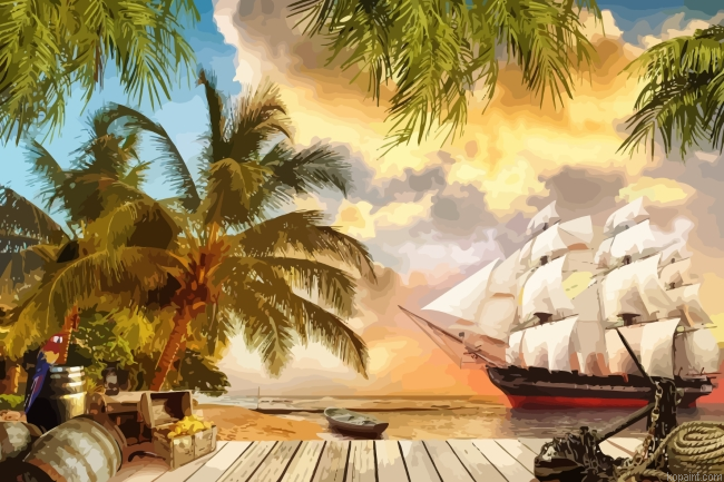 Pirate Ship Island Painting By Numberss.png