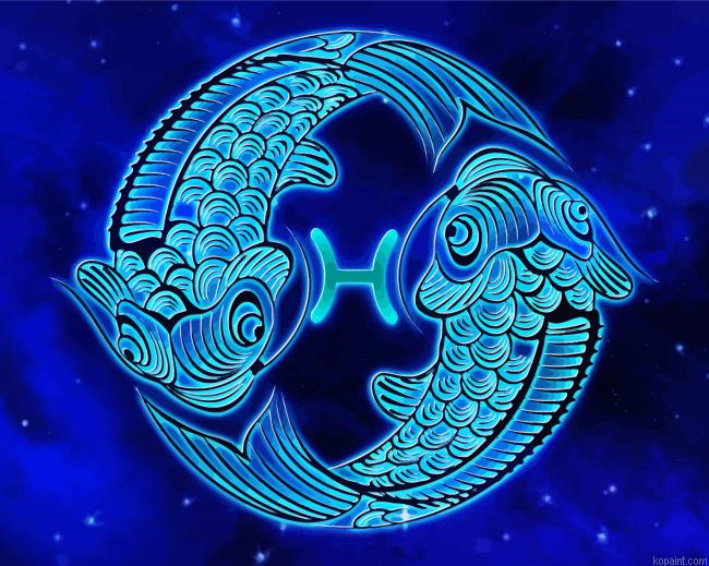 Pisces Sign Paint By Numbers