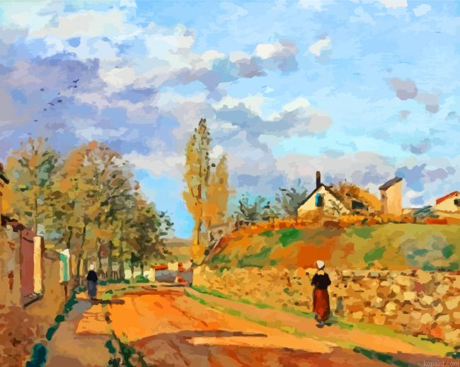 Pissarro Rue De Beaujour Pontoise Painting By Numberss.png
