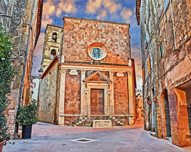 Pitigliano Building Paint By Numbers