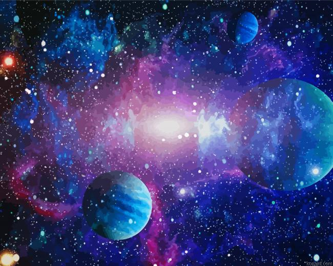 Planets And Stars Art Painting By Numberss.png