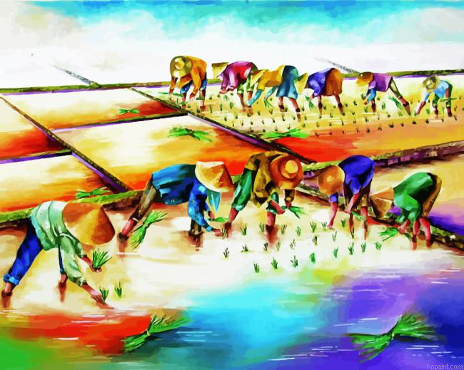 Planting Rice Art Painting By Numberss.png