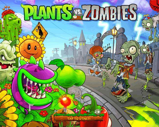 Plants Vs Zombies Video Game Cover Painting By Numberss.png