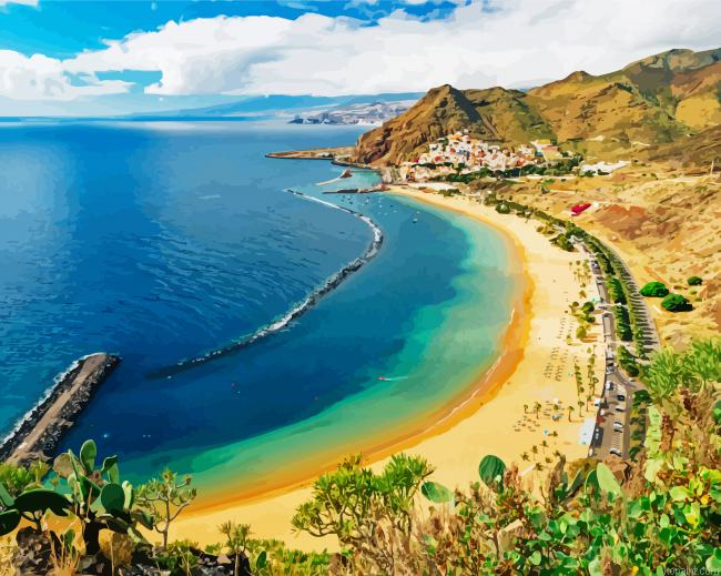 Playa De Las Teresitas Tenerife Painting By Numberss.png