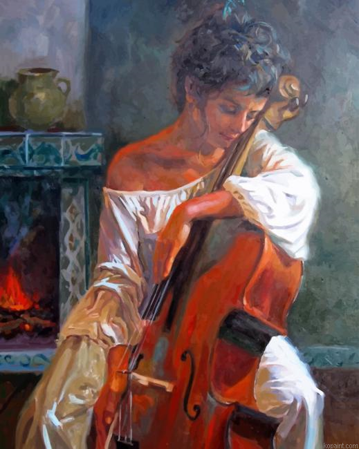 Playing Violin In Art New Painting By Numberss.png