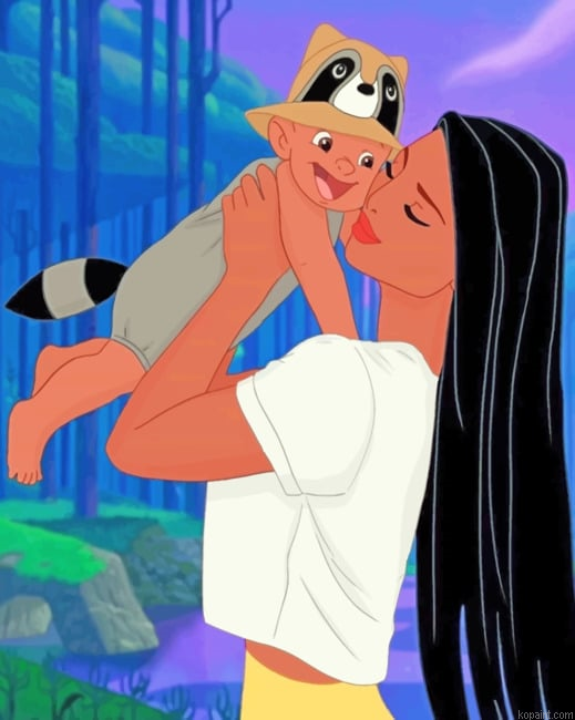 Pocahontas And Baby Painting By Numberss.png