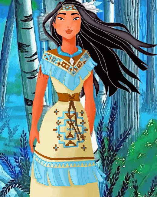 Pocahontas Princess Painting By Numberss.png