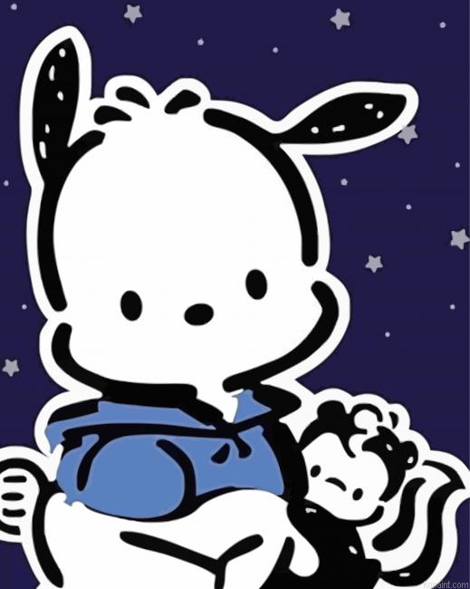 Pochacco Character Painting By Numberss.png
