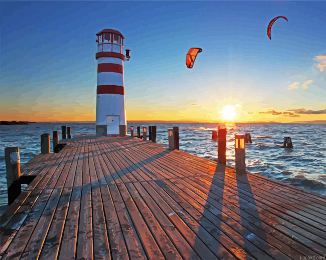 Podersdorf Lighthouse Neusiedl Am See Paint By Numbers