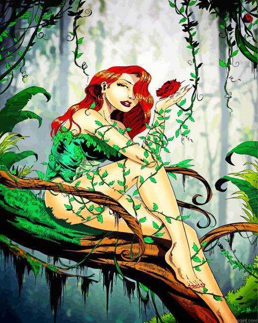Poison Ivy Character Painting By Numberss.png
