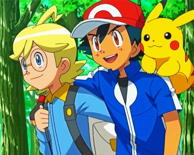 Pokemon Clemont And Pikachu Painting By Numberss.png
