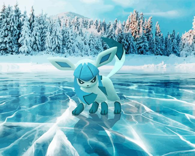 Pokemon Glaceon Paint By Numbers