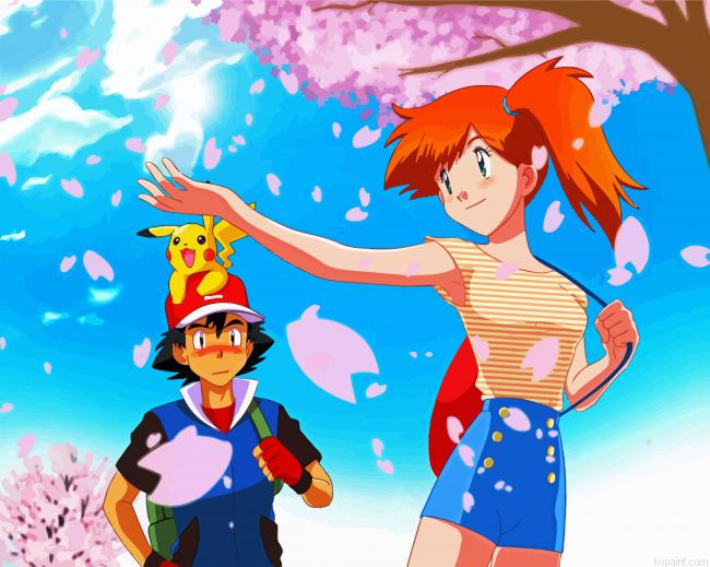 Pokemon Misty And Ash Painting By Numberss.png