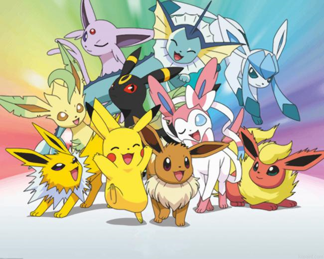Pokemons Pikachu Eevee Poster New Painting By Numberss.png