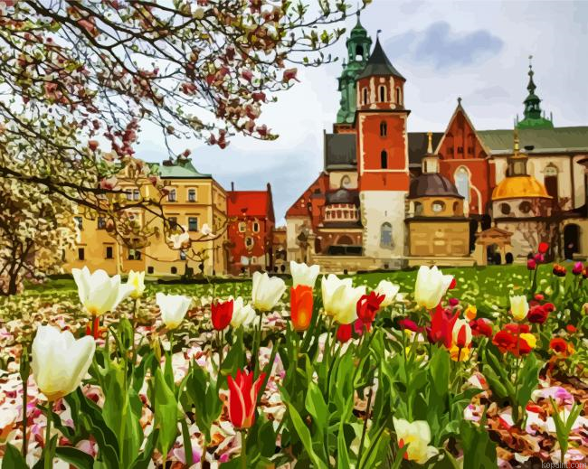 Poland Wawel Krakow Poland Cathedral Painting By Numberss.png