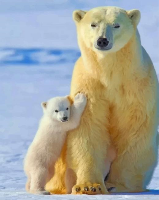 Polar Bears Animals Painting By Numberss.png
