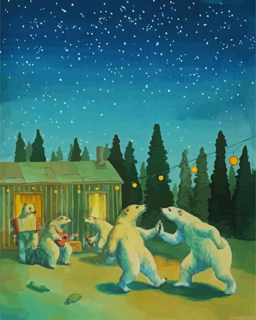 Polar Bears Dancing Paint By Numbers